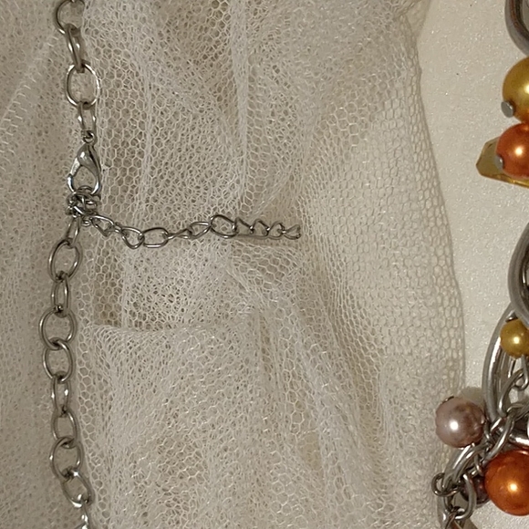 Silver Mixed Jeweled Necklace!!! - Picture 4 of 5